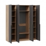 Шкаф для одежды Порто 580 с 4 глухими дверями (Яблоня Беллуно, Графит софт)